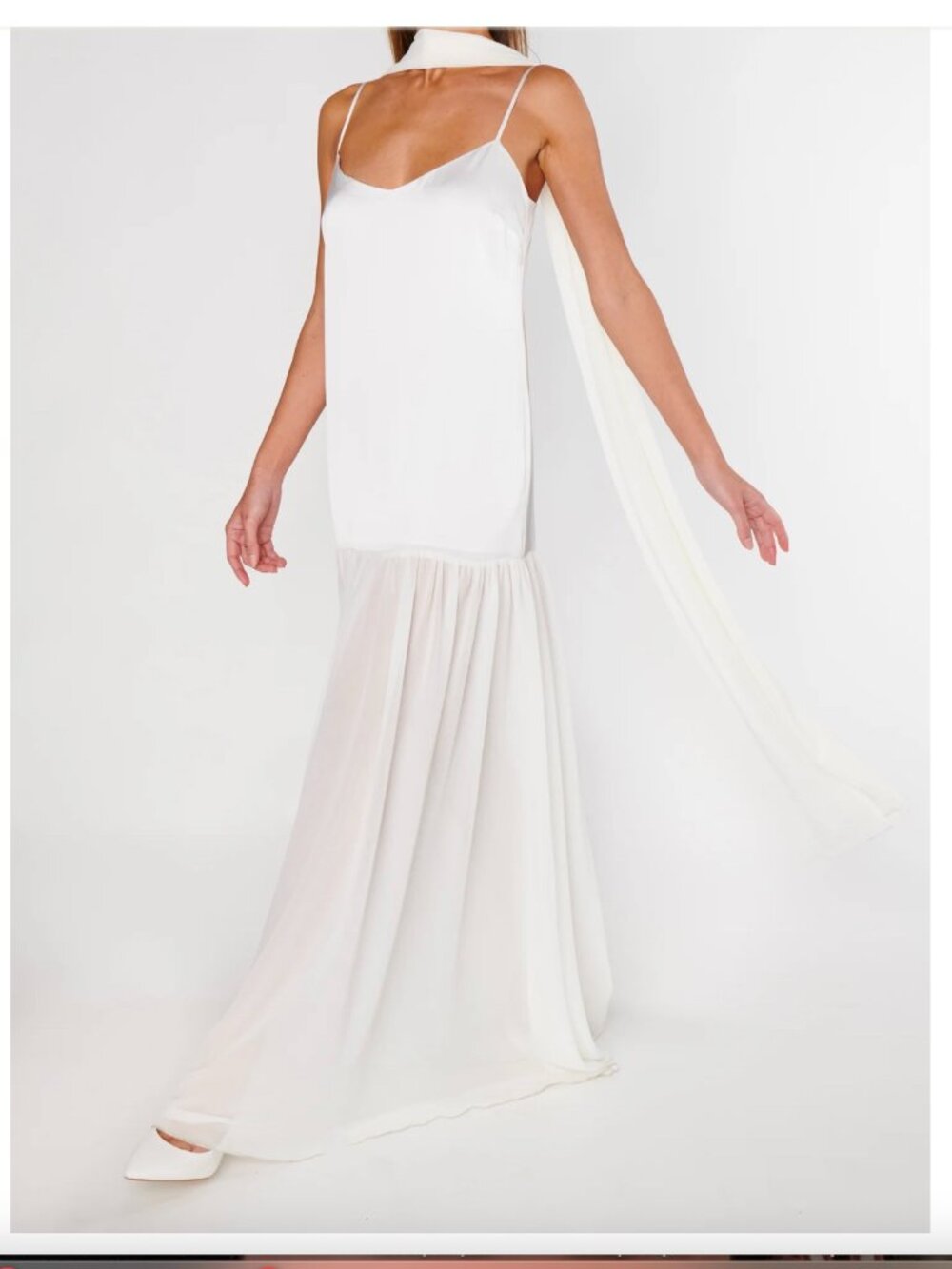 Show Me Your Mumu Dalia Maxi Dress Ivory White Slip Wedding Guest Size M